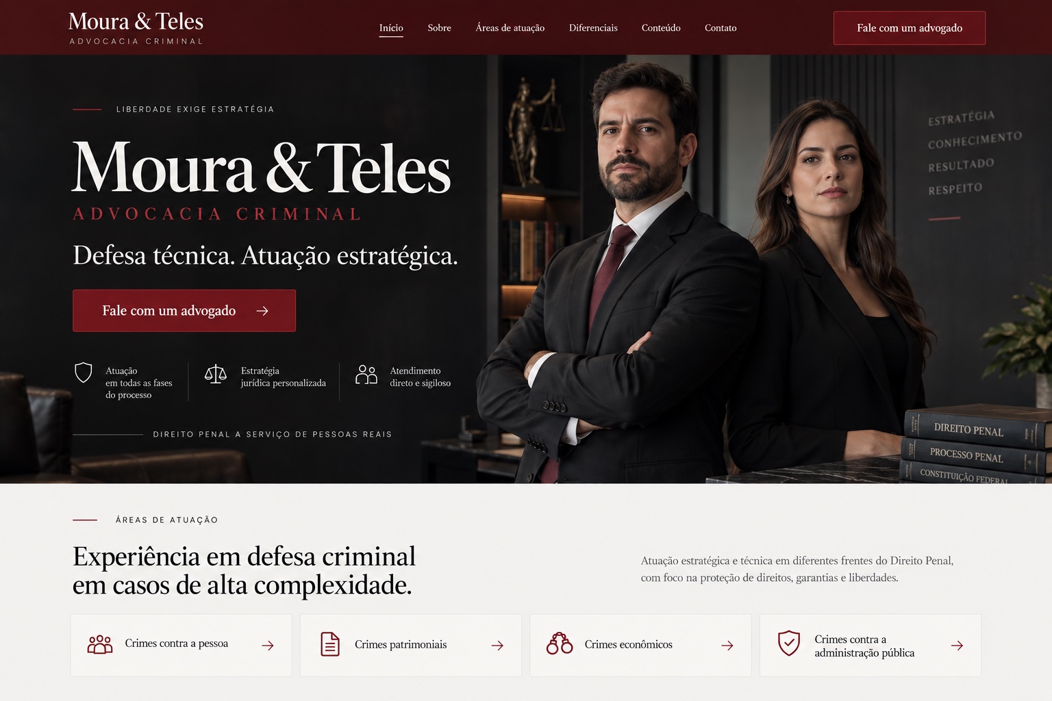 Modelo visual: Moura & Teles Advocacia Criminal