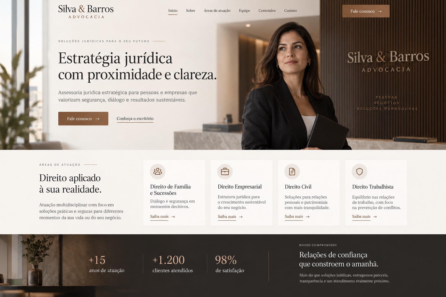 Modelo visual: Silva & Barros Advocacia
